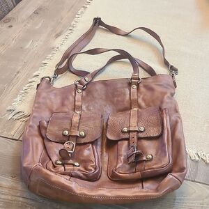 Banana Republic Tan Leather Crossbody Bag